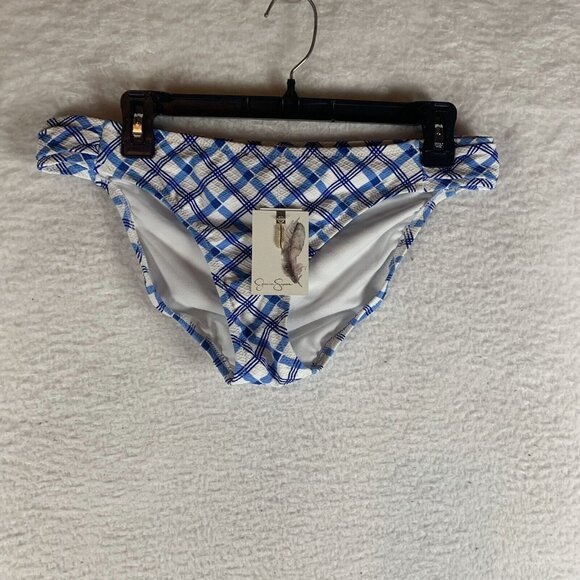 Jessica Simpson Hipster Bikini Swim Bottom Women's Large‎ Plaid Caspian S9480 - Picture 1 of 7